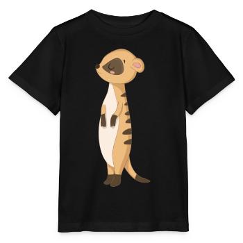 Sweet meerkat mongoose - Stanley/Stella MINI CREATOR Kids’ T-Shirt - black - Front - Mikhail (115cm)