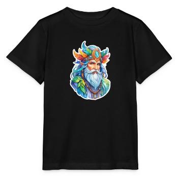 Aquarelles de druide - T-shirt bio MINI CREATOR Stanley/Stella Enfant - noir - Devant - Mikhail (115cm)