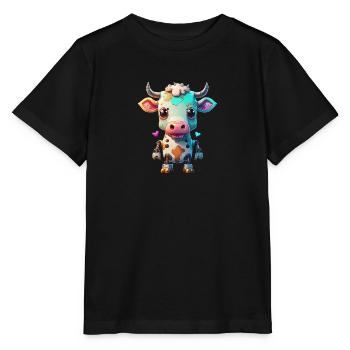 Roboter Kuh - Stanley/Stella Kinder T-Shirt MINI CREATOR  - Schwarz - Vorne - Mikhail (115cm)