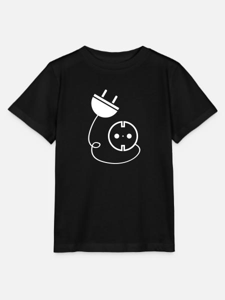 Steckdose Logo Strom Elektriker - Stanley/Stella Kinder T-Shirt MINI CREATOR  - Schwarz