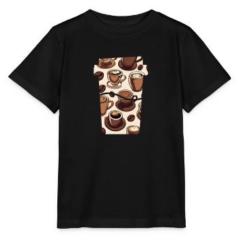 Kaffeezauber Latte Art - Stanley/Stella Kinder T-Shirt MINI CREATOR  - Schwarz - Vorne - Mikhail (115cm)