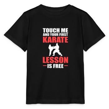 Karate Selbstverteidigung - Stanley/Stella Kinder T-Shirt MINI CREATOR  - Schwarz - Vorne - Mikhail (115cm)