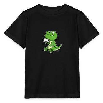 Mignon Dinosaur Café Cadeau de Noël Anniversaire - T-shirt bio MINI CREATOR Stanley/Stella Enfant - noir - Devant - Mikhail (115cm)