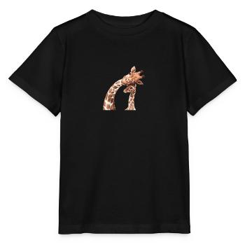 Mère et bébé animaux aquarelle girafe maman - T-shirt bio MINI CREATOR Stanley/Stella Enfant - noir - Devant - Mikhail (115cm)