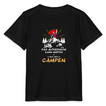 Das Altersheim Kann Warten Ich Geh Campen Rentner - Stanley/Stella Kinder T-Shirt MINI CREATOR  - Schwarz - Vorne - Mikhail (115cm)