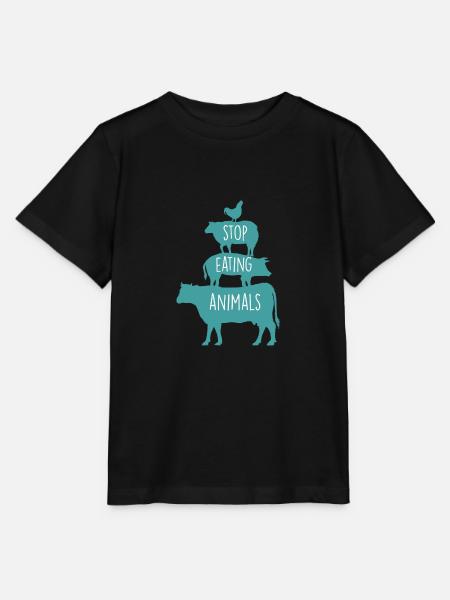 Stop Eating Animals - do not eat animals - Stanley/Stella MINI CREATOR Kids’ T-Shirt - black