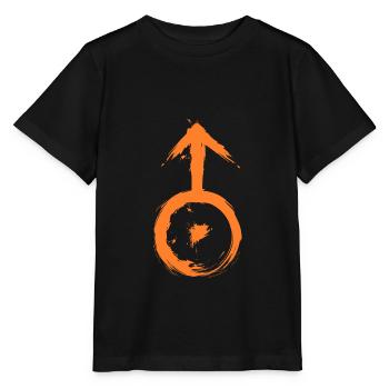 Astronomisches Symbol uranus - Stanley/Stella Kinder T-Shirt MINI CREATOR  - Schwarz - Vorne - Mikhail (115cm)