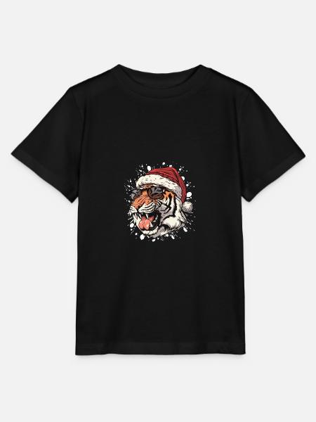 Tiger Weihnachten Lustig - Stanley/Stella Kinder T-Shirt MINI CREATOR - Schwarz