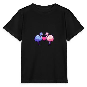 Strauß Paar Liebe Valentinstag - Stanley/Stella Kinder T-Shirt MINI CREATOR  - Schwarz - Vorne - Mikhail (115cm)