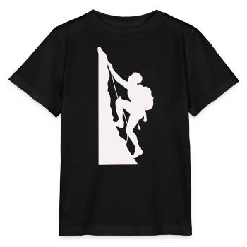 Klettersilhouette am Felsen - Stanley/Stella Kinder T-Shirt MINI CREATOR  - Schwarz - Vorne - Mikhail (115cm)