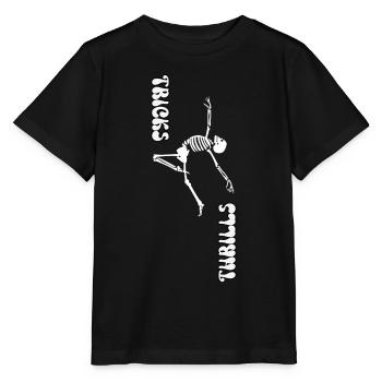 TRICKS ODER NERVENKITZEL, HALLOWEEN-SKELETTTANZ - Stanley/Stella Kinder T-Shirt MINI CREATOR  - Schwarz - Vorne - Mikhail (115cm)