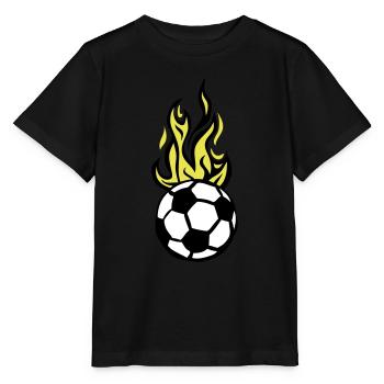 soccer flame fire flame - Stanley/Stella MINI CREATOR Kids’ T-Shirt - black - Front - Mikhail (115cm)