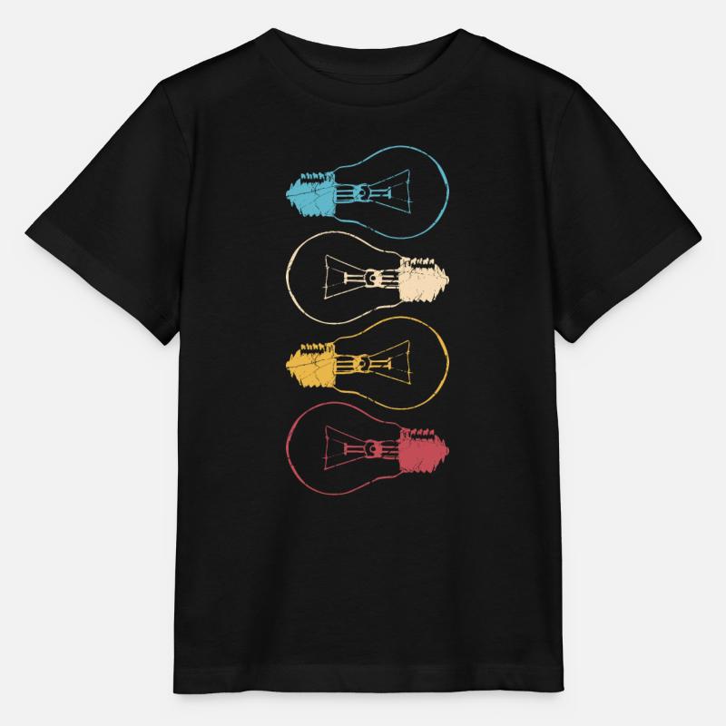 Idée Ampoule Lumière Cerveau Cool Lampe Pensée 2 - T-shirt bio MINI CREATOR Stanley/Stella Enfant - noir