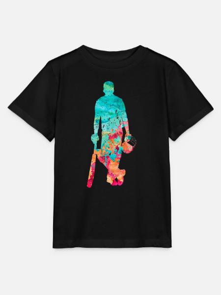 Cricket-Spieler in Popart - Stanley/Stella Kinder T-Shirt MINI CREATOR - Schwarz
