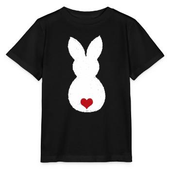 Lapin avec pompon coeur / Lapin de Pâques Lapin de Pâques - T-shirt bio MINI CREATOR Stanley/Stella Enfant - noir - Devant - Mikhail (115cm)