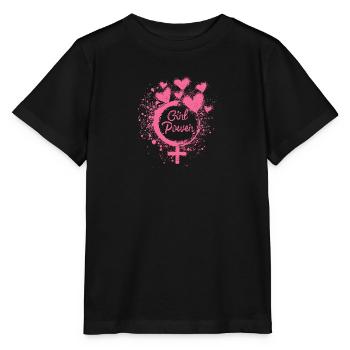 girl power,girl, power, hearts,graffiti - Stanley/Stella MINI CREATOR Kids’ T-Shirt - black - Front - Mikhail (115cm)