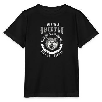 Wolf Nordisch Mond - Stanley/Stella Kinder T-Shirt MINI CREATOR  - Schwarz - Vorne - Mikhail (115cm)