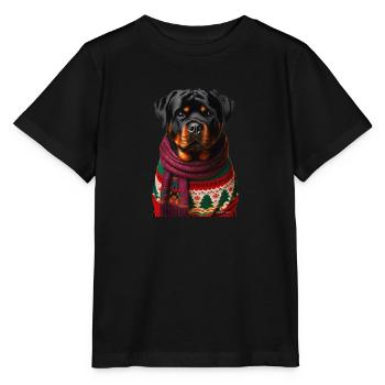 Rottweiler Weihnachten - Stanley/Stella Kinder T-Shirt MINI CREATOR  - Schwarz - Vorne - Mikhail (115cm)