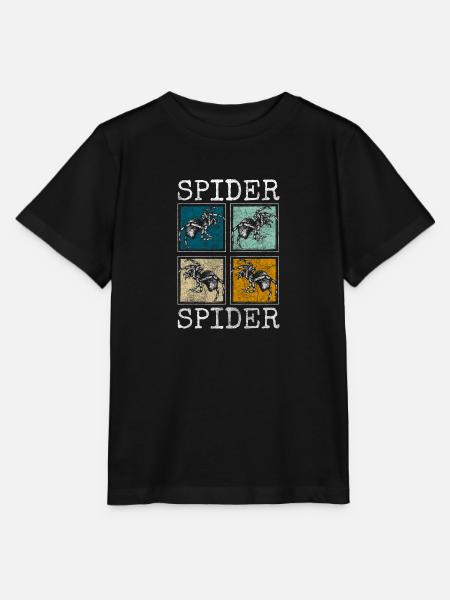 Spinnennetz Arachniden Jäger Phobie - Stanley/Stella Kinder T-Shirt MINI CREATOR - Schwarz