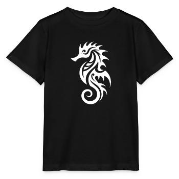 Déguisement d’hippocampe de tatouage - T-shirt bio MINI CREATOR Stanley/Stella Enfant - noir - Devant - Mikhail (115cm)