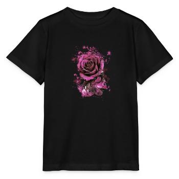 rosa, rose,tinte,malerei,illustration - Stanley/Stella Kinder T-Shirt MINI CREATOR  - Schwarz - Vorne - Mikhail (115cm)