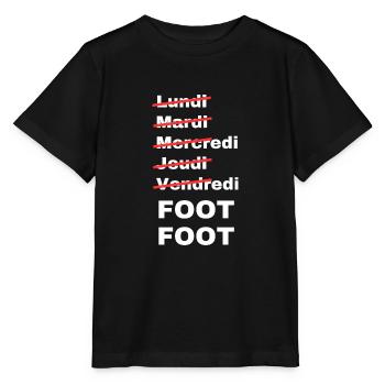 week-end foot - T-shirt bio MINI CREATOR Stanley/Stella Enfant - noir - Devant - Mikhail (115cm)