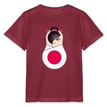 Matroschka  - Team Japan - Stanley/Stella Kinder T-Shirt MINI CREATOR  - Burgunderrot - Vorne - Kain (125cm)