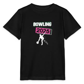 Bowling 2025 Bowlerin Bowlingspielerin Bowlen - Stanley/Stella Kinder T-Shirt MINI CREATOR  - Schwarz - Vorne - Mikhail (115cm)