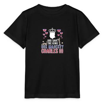 Couronnement du roi britannique Charles Angleterre Drapeau - T-shirt bio MINI CREATOR Stanley/Stella Enfant - noir - Devant - Mikhail (115cm)
