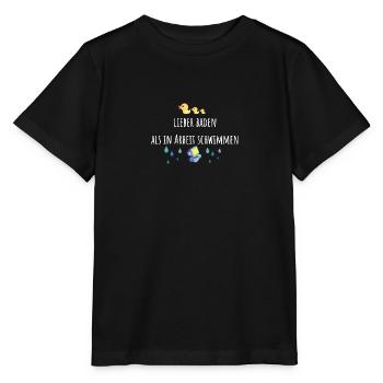 Mieux vaut se baigner que nager dans le travail, le travail, le canard - T-shirt bio MINI CREATOR Stanley/Stella Enfant - noir - Devant - Mikhail (115cm)