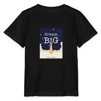 Rakete (dream big) I Design by Baddeldaddel - Stanley/Stella Kinder T-Shirt MINI CREATOR  - Schwarz - Vorne - Mikhail (115cm)