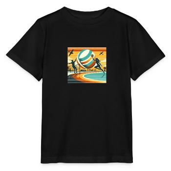 Beach-volley - T-shirt bio MINI CREATOR Stanley/Stella Enfant - noir - Devant - Mikhail (115cm)