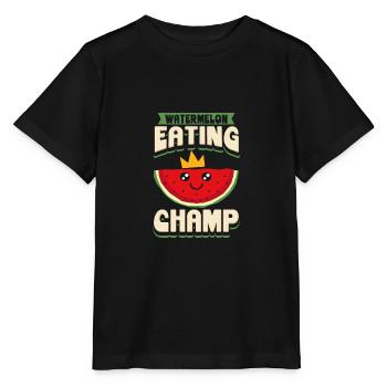 Watermelon Eating Champ - Stanley/Stella Kinder T-Shirt MINI CREATOR  - Schwarz - Vorne - Mikhail (115cm)