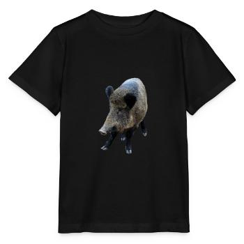 Affiche Sanglier Truie sauvage Cochon Cochon - T-shirt bio MINI CREATOR Stanley/Stella Enfant - noir - Devant - Mikhail (115cm)