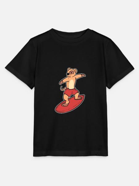Meerkat Surfer Wakeboarder Geschenk - Stanley/Stella Kinder T-Shirt MINI CREATOR - Schwarz