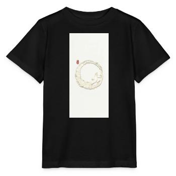 Lächelnder Zen Enso Kreis - Stanley/Stella Kinder T-Shirt MINI CREATOR  - Schwarz - Vorne - Mikhail (115cm)