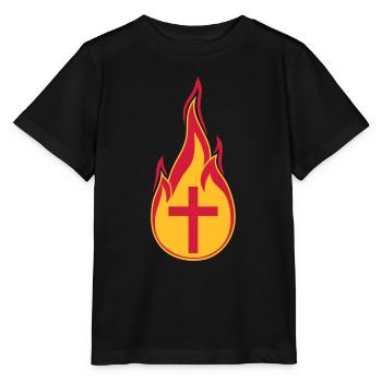 feu flammes chaud brûlé brûlé torche loder - T-shirt bio MINI CREATOR Stanley/Stella Enfant - noir - Devant - Mikhail (115cm)