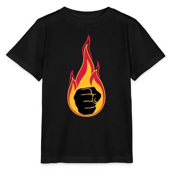 flammes chaudes brûlent la main de poing de feu serré - T-shirt bio MINI CREATOR Stanley/Stella Enfant - noir - Devant - Mikhail (115cm)