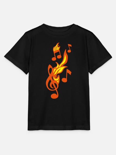 Musiknote Flammenschlüssel - Stanley/Stella Kinder T-Shirt MINI CREATOR - Schwarz