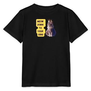 Meow Down To Your King Art Print - Stanley/Stella MINI CREATOR Kids’ T-Shirt - black - Front - Mikhail (115cm)