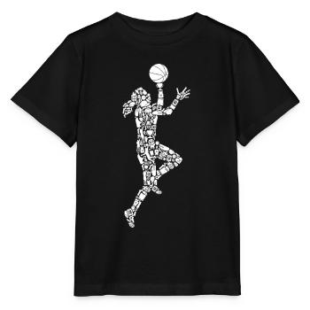 Basketball Symbole Mädchen Basketballerin - Stanley/Stella Kinder T-Shirt MINI CREATOR  - Schwarz - Vorne - Mikhail (115cm)