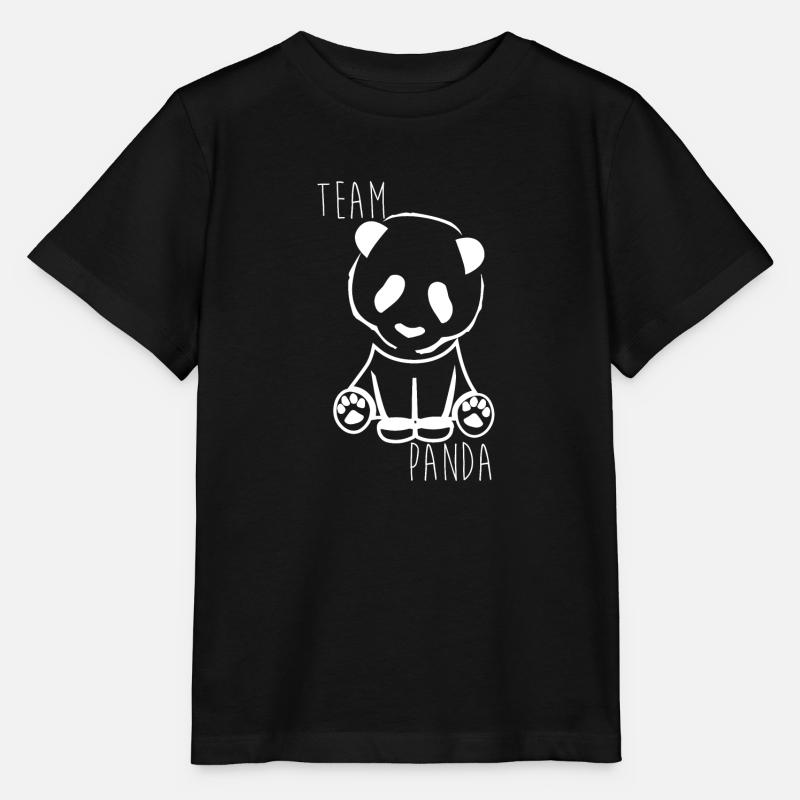 team panda blanc - T-shirt bio MINI CREATOR Stanley/Stella Enfant - noir