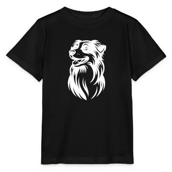 Berger australien Portrait de chien flou - T-shirt bio MINI CREATOR Stanley/Stella Enfant - noir - Devant - Mikhail (115cm)