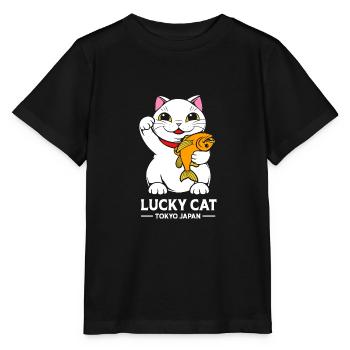 Maneki Neko Japan Lucky Charm - Stanley/Stella MINI CREATOR Kids’ T-Shirt - black - Front - Mikhail (115cm)