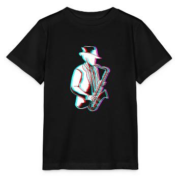 Saxophoniste saxophoniste - T-shirt bio MINI CREATOR Stanley/Stella Enfant - noir - Devant - Mikhail (115cm)