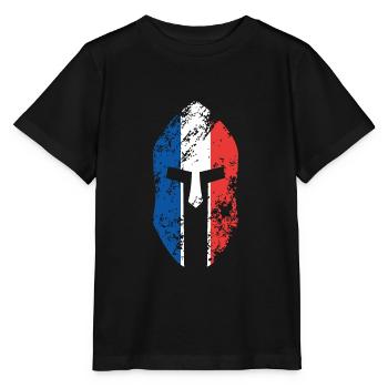 Spartano guerriero elmo bandiera della Francia - Maglietta per bambini MINI CREATOR di Stanley/Stella - nero - Fronte - Mikhail (115cm)