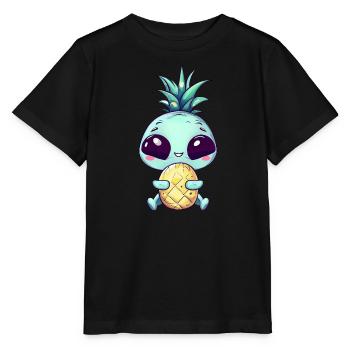 Alien with pineapple punk hairstyle - Stanley/Stella MINI CREATOR Kids’ T-Shirt - black - Front - Mikhail (115cm)