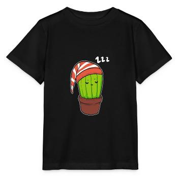 Schlafender Kaktus Hyperomnie Geschenk - Stanley/Stella Kinder T-Shirt MINI CREATOR  - Schwarz - Vorne - Mikhail (115cm)
