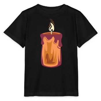 Bougie Illustration de lumière de Noël 1er Avent - T-shirt bio MINI CREATOR Stanley/Stella Enfant - noir - Devant - Mikhail (115cm)