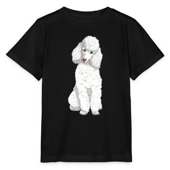 Caniche jouet blanc - T-shirt bio MINI CREATOR Stanley/Stella Enfant - noir - Devant - Mikhail (115cm)
